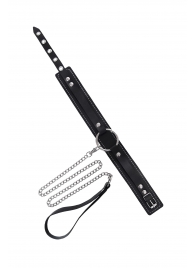 Кожаный ошейник-чокер с поводком - Pecado - купить с доставкой в Первоуральске