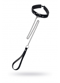 Кожаный ошейник-чокер с поводком - Pecado - купить с доставкой в Первоуральске