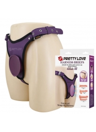 Фиолетовые трусики харнесс с платформой Caludio III - Baile - купить с доставкой в Первоуральске