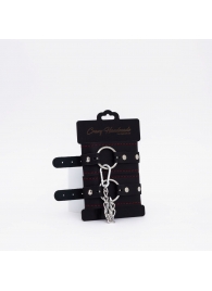 Черно-красные кожаные оковы - Crazy Handmade - купить с доставкой в Первоуральске