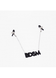 Зажимы на соски с кожаной подвеской BDSM - Crazy Handmade - купить с доставкой в Первоуральске