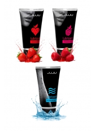 Набор из 3 лубрикантов JUJU (увлажняющий, клубника, малина) - JuJu - купить с доставкой в Первоуральске Набор из 3 лубрикантов JUJU (увлажняющий, клубника, малина) - JuJu - купить с доставкой в Первоуральске