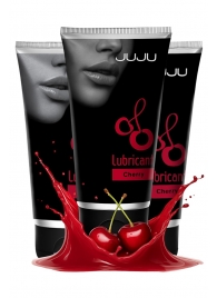 Набор из 3 съедобных лубрикантов JUJU со вкусом вишни - JuJu - купить с доставкой в Первоуральске Набор из 3 съедобных лубрикантов JUJU со вкусом вишни - JuJu - купить с доставкой в Первоуральске