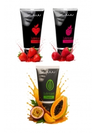 Набор из 3 съедобных лубрикантов JUJU (клубника, малина, тропические фрукты) - JuJu - купить с доставкой в Первоуральске Набор из 3 съедобных лубрикантов JUJU (клубника, малина, тропические фрукты) - JuJu - купить с доставкой в Первоуральске