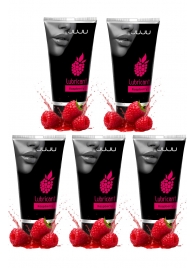 Набор из 5 съедобных лубрикантов JUJU со вкусом малины - JuJu - купить с доставкой в Первоуральске Набор из 5 съедобных лубрикантов JUJU со вкусом малины - JuJu - купить с доставкой в Первоуральске