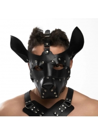 Черная кожаная маска «Собака» - Crazy Handmade - купить с доставкой в Первоуральске