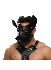 Черная кожаная маска «Собака» - Crazy Handmade - купить с доставкой в Первоуральске