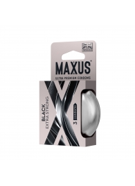 Черные утолщенные презервативы MAXUS Extra Strong с железным кейсом - 3 шт. - Maxus - купить с доставкой в Первоуральске