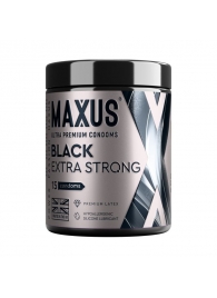 Черные утолщенные презервативы MAXUS Extra Strong с железным кейсом - 15 шт. - Maxus - купить с доставкой в Первоуральске