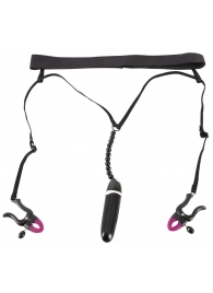 Женские вибростринги с зажимами для половых губ Spreader String with Vibrator - Orion - купить с доставкой в Первоуральске