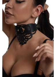 Фигурный чокер с узорами и золотистой фурнитурой - Crazy Handmade - купить с доставкой в Первоуральске Фигурный чокер с узорами и золотистой фурнитурой - Crazy Handmade - купить с доставкой в Первоуральске