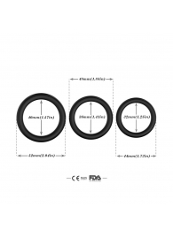 Набор из 3 черных эрекционных колец Stay Hard - Boys of Toys - в Первоуральске купить с доставкой