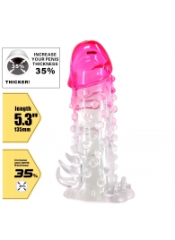 Прозрачно-розовая насадка на пенис Wilford - 13,5 см. - Baile - в Первоуральске купить с доставкой Прозрачно-розовая насадка на пенис Wilford - 13,5 см. - Baile - в Первоуральске купить с доставкой