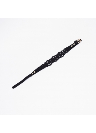 Черный ажурный чокер с золотистой фурнитурой - Crazy Handmade - купить с доставкой в Первоуральске