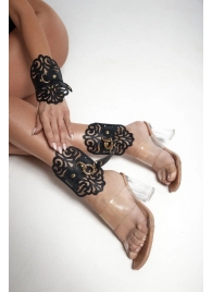 Черный фигурные оковы с золотистой фурнитурой - Crazy Handmade - купить с доставкой в Первоуральске Черный фигурные оковы с золотистой фурнитурой - Crazy Handmade - купить с доставкой в Первоуральске