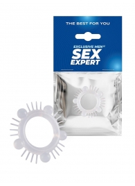 Эластичное эрекционное кольцо с шишечками и шипами - Sex Expert - в Первоуральске купить с доставкой