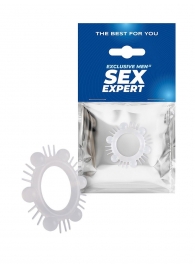 Эластичное эрекционное кольцо с шипиками и шариками - Sex Expert - в Первоуральске купить с доставкой