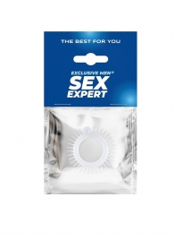 Эластичное эрекционное кольцо с шипиками и шариком - Sex Expert - в Первоуральске купить с доставкой