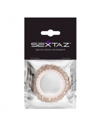 Эрекционное кольцо с бежевыми «ресничками» - Sextaz - в Первоуральске купить с доставкой