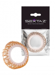 Эрекционное кольцо с бежевыми «ресничками» - Sextaz - в Первоуральске купить с доставкой