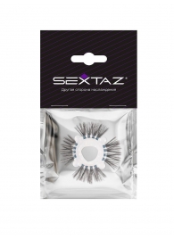 Эластичное эрекционное кольцо с черными «ресничками» - Sextaz - в Первоуральске купить с доставкой