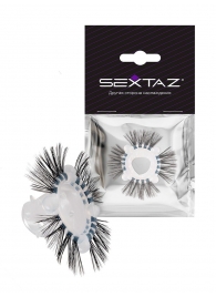 Эластичное эрекционное кольцо с черными «ресничками» - Sextaz - в Первоуральске купить с доставкой