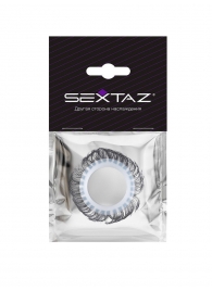 Эластичное эрекционное колечко с черными «ресничками» - Sextaz - в Первоуральске купить с доставкой