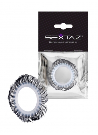 Эластичное эрекционное колечко с черными «ресничками» - Sextaz - в Первоуральске купить с доставкой