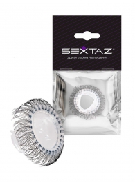 Эластичное эрекционное кольцо с длинными черными «ресничками» - Sextaz - в Первоуральске купить с доставкой