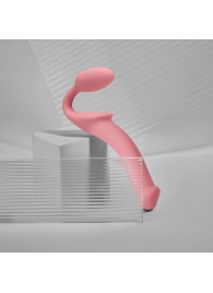 Розовый безремневой страпон Strap-on-me Semi-Realistic Bendable Strap-On size XL - Strap-on-me - купить с доставкой в Первоуральске