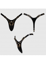 Черный пояс для фиксации насадок Strap-On-Me Leatherette Harness Fabulous - Strap-on-me - купить с доставкой в Первоуральске
