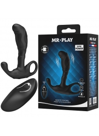 Черный изогнутый массажёр простаты с вибрацией и пультом ДУ - Baile - в Первоуральске купить с доставкой