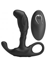 Черный изогнутый массажёр простаты с вибрацией и пультом ДУ - Baile - в Первоуральске купить с доставкой