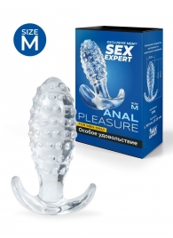 Прозрачная анальная пробка с шишечками - 8 см. - Sex Expert