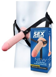 Мужской полый страпон на регулируемых ремешках - 22 см. - Sex Expert - купить с доставкой в Первоуральске