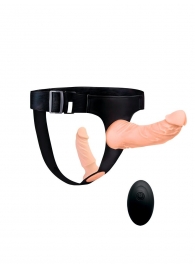 Женский страпон с 2 насадками, вибрацией и пультом ДУ - Erowoman-Eroman - купить с доставкой в Первоуральске