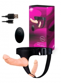 Женский страпон с 2 насадками, вибрацией и пультом ДУ - Erowoman-Eroman - купить с доставкой в Первоуральске