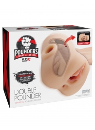 Телесный мастурбатор с вибрацией Double Pounder Vibrating Squeeze Stroker - Pipedream - в Первоуральске купить с доставкой