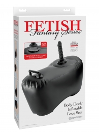 Черное надувное кресло с платформой для фиксации дилдо Body Dock Inflatable Love Seat - Pipedream - купить с доставкой в Первоуральске