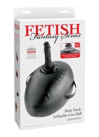 Черный надувной мяч с платформой для фиксации дилдо Body Dock Inflatable Love Ball - Pipedream - купить с доставкой в Первоуральске