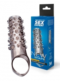 Дымчатая насадка на пенис с шипами и выпуклостями - 12 см. - Sex Expert - в Первоуральске купить с доставкой