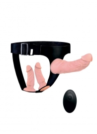 Женский страпон с 3 насадками и вибрацией - Erowoman-Eroman - купить с доставкой в Первоуральске