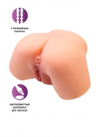 Телесный реалистичный мастурбатор-полуторс с 2 любовными входами - No Name - в Первоуральске купить с доставкой