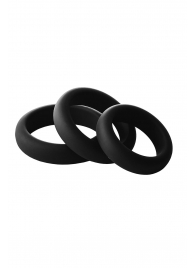 Набор из 3 черных эрекционных колец Smooth Silicone Cockring Pack - Dream Toys - в Первоуральске купить с доставкой