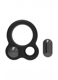 Черное эрекционное кольцо с утяжелителями Cockring Dual Weight - Dream Toys - в Первоуральске купить с доставкой