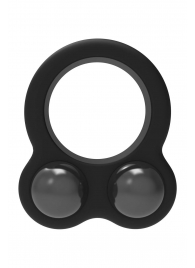 Черное эрекционное кольцо с утяжелителями Cockring Dual Weight - Dream Toys - в Первоуральске купить с доставкой