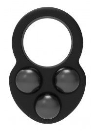 Черное эрекционное кольцо с утяжелителями - Dream Toys - в Первоуральске купить с доставкой