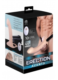Телесный полый страпон с вибрацией Erection Agents - 24,1 см. - NMC - купить с доставкой в Первоуральске