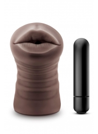 Коричневый мастурбатор-ротик Krystal Vibrating Masturbator - Blush Novelties - в Первоуральске купить с доставкой