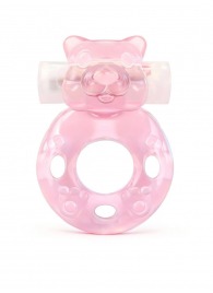 Розовое эрекционное виброкольцо в форме мишки - 1137 - в Первоуральске купить с доставкой